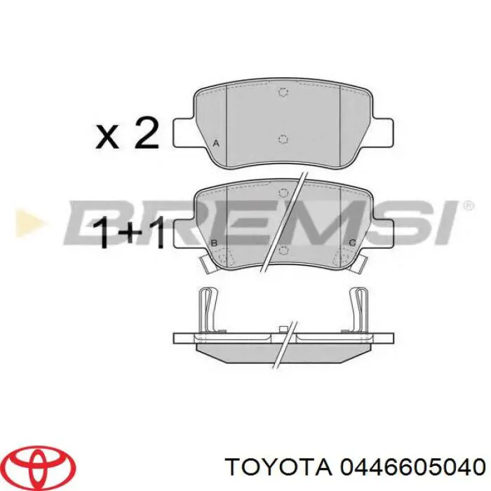 Comprar 0446605040 Toyota Pastillas de freno traseras
