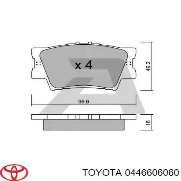 Comprar 0446606060 Toyota Pastillas de freno traseras