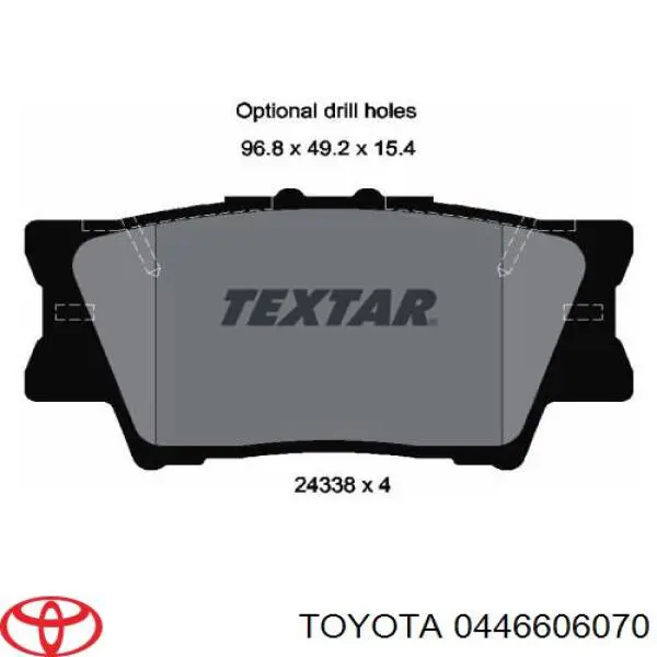 Pastillas traseras de freno Toyota 0446606070 precio, desde 17,39 EUR