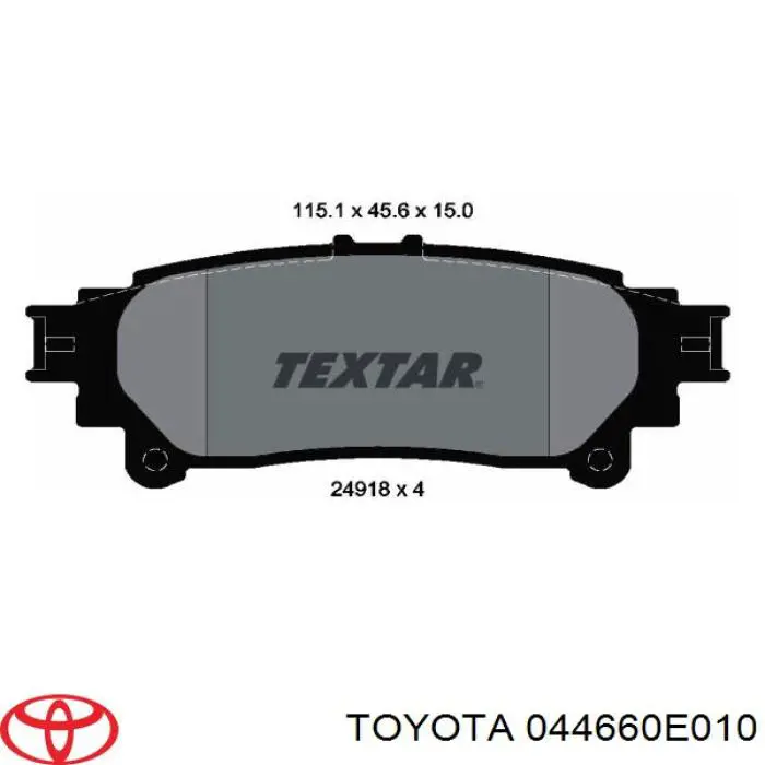 044660E010 Toyota pastillas de freno traseras