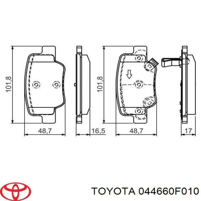 044660F010 Toyota pastillas de freno traseras