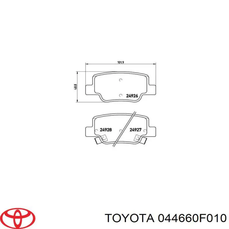 Comprar 044660F010 Toyota Pastillas de freno traseras