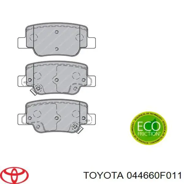 044660F011 Toyota pastillas de freno traseras