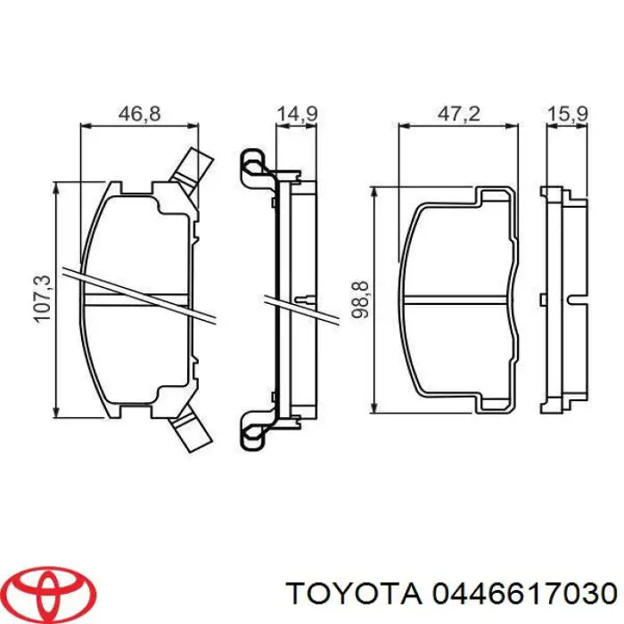 0446617030 Toyota pastillas de freno traseras