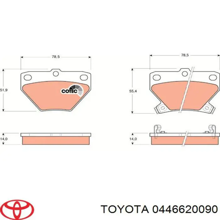 Comprar 0446620090 Toyota Pastillas de freno traseras