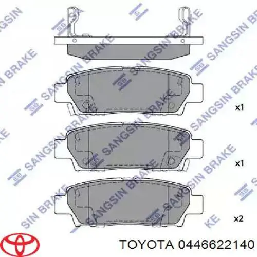 0446622140 Toyota pastillas de freno traseras