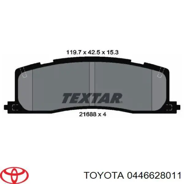 0446628011 Toyota pastillas de freno traseras