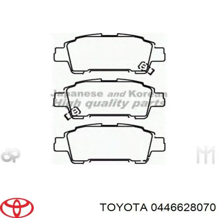 Pastillas de freno traseras 0446628070 Toyota
