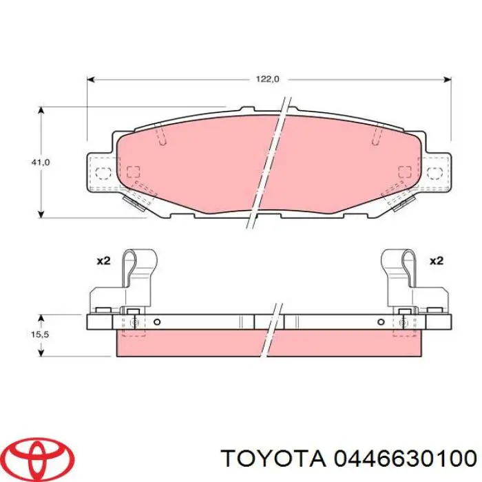 04466-30100 Toyota pastillas de freno traseras