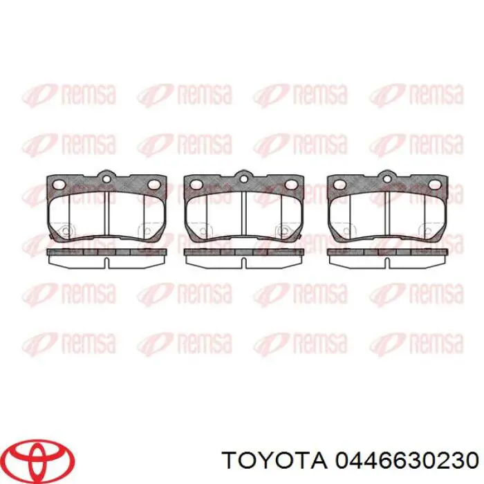 0446630230 Toyota pastillas de freno traseras