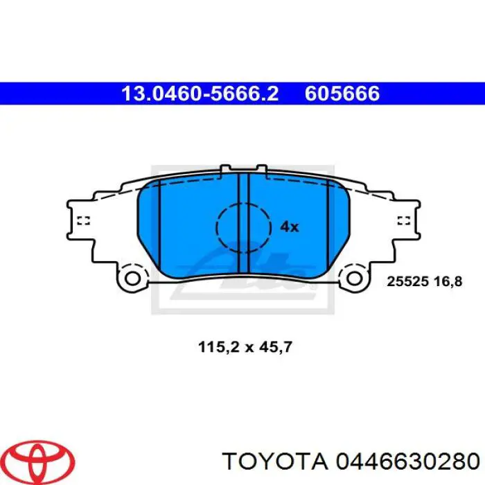 Pastillas traseras de freno Toyota 0446630280 precio, desde 21,04 EUR