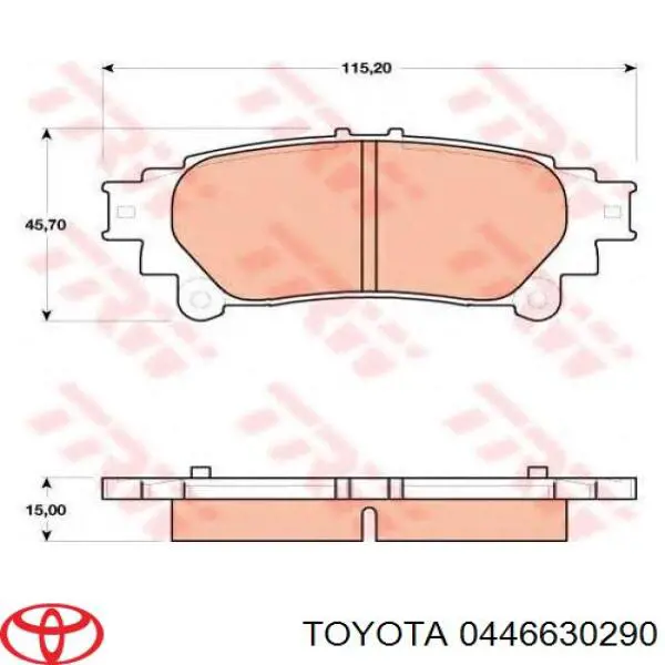 0446630290 Toyota pastillas de freno traseras