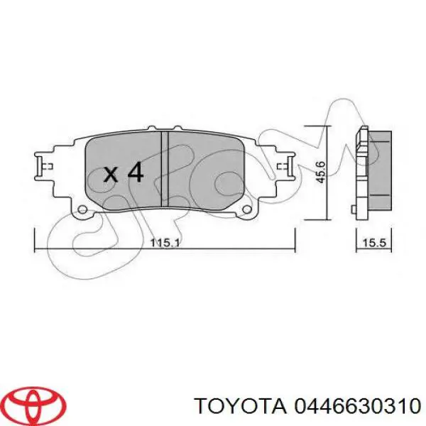 0446630310 Toyota pastillas de freno traseras