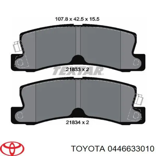 0446633010 Toyota pastillas de freno traseras