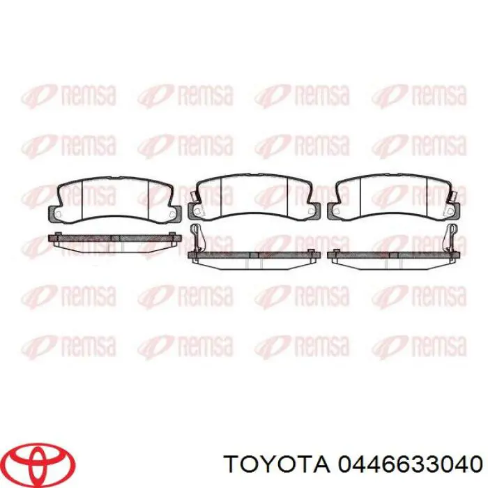 0446633040 Toyota pastillas de freno traseras