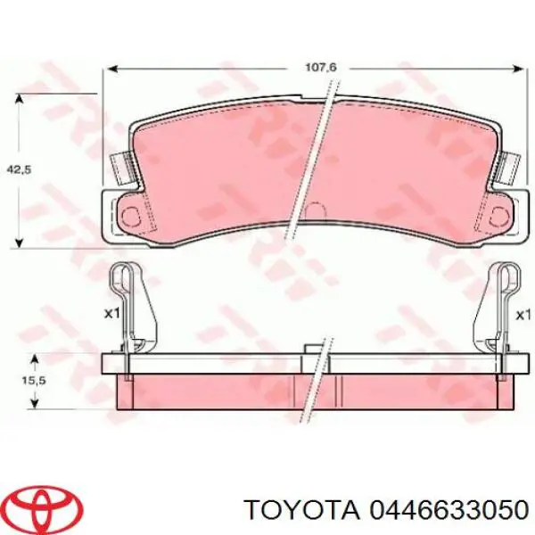 0446633050 Toyota Pastillas freno traseras