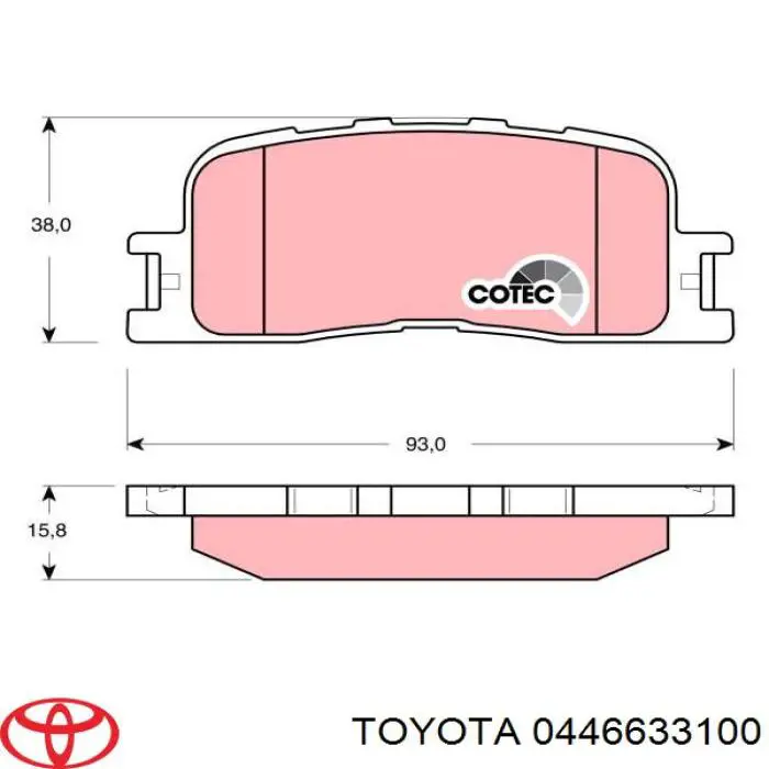 0446633100 Toyota pastillas de freno traseras