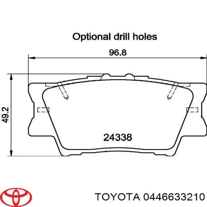 Comprar 0446633210 Toyota Pastillas de freno traseras