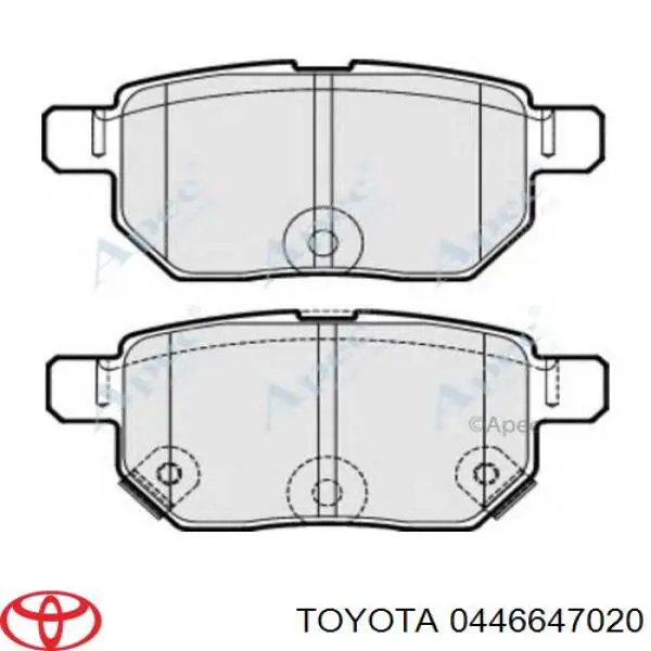 Comprar 0446647020 Toyota Pastillas de freno traseras