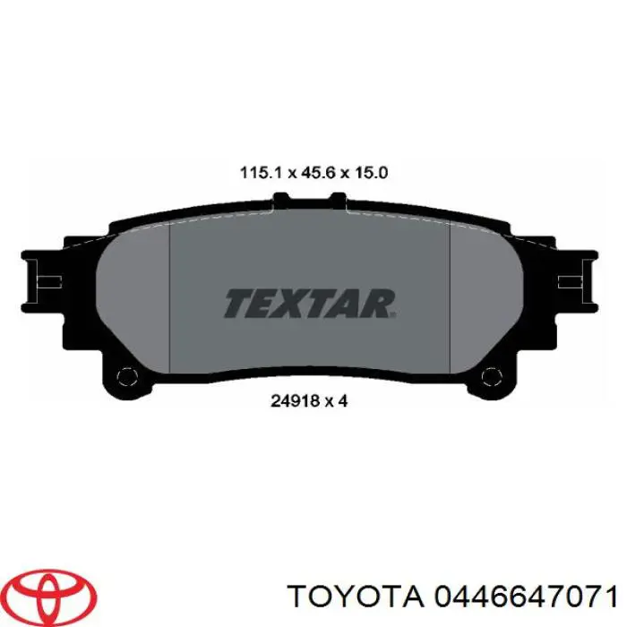 0446647071 Toyota pastillas de freno traseras