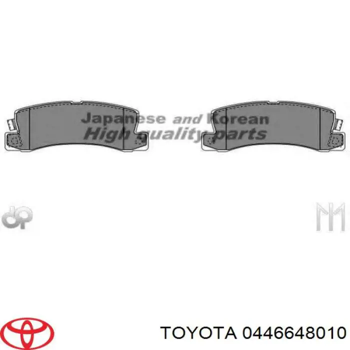 0446648010 Toyota pastillas de freno traseras