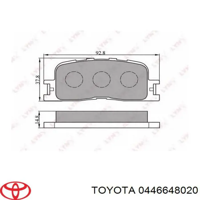 0446648020 Toyota pastillas de freno traseras