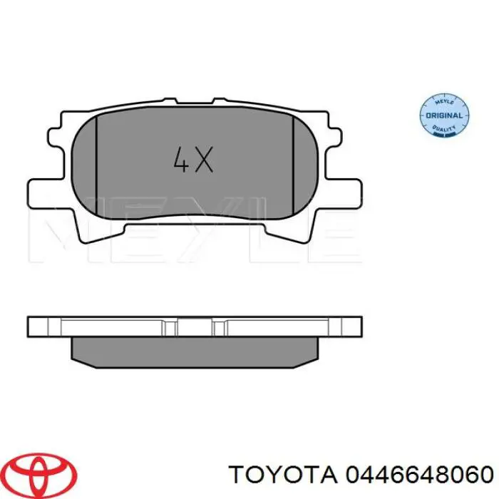 Pastillas de freno traseras 0446648060 Toyota
