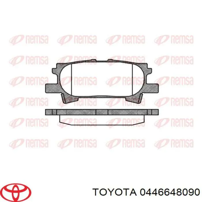 Pastillas de freno traseras 0446648090 Toyota