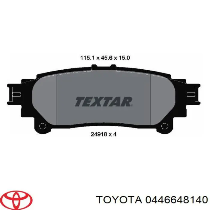 0446648140 Toyota pastillas de freno traseras