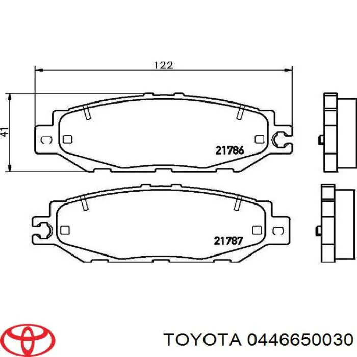 0446650030 Toyota pastillas de freno traseras