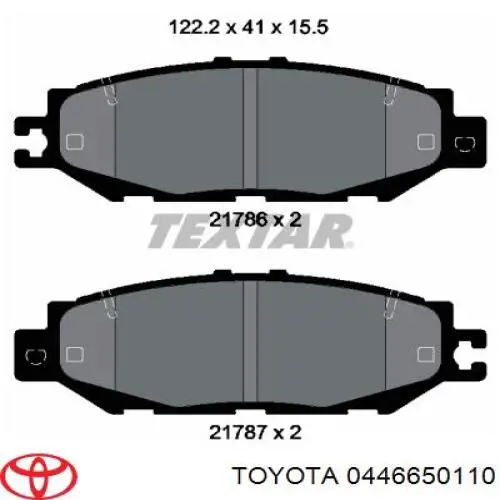 0446650110 Toyota pastillas de freno traseras