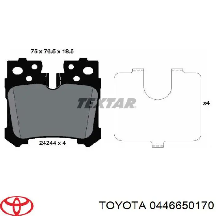 0446650170 Toyota pastillas de freno traseras