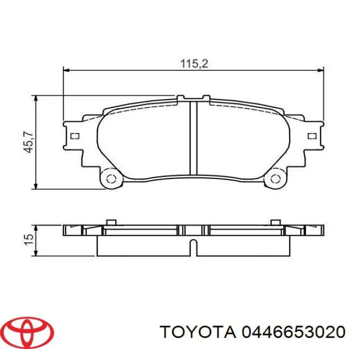 0446653020 Toyota Pastillas freno traseras