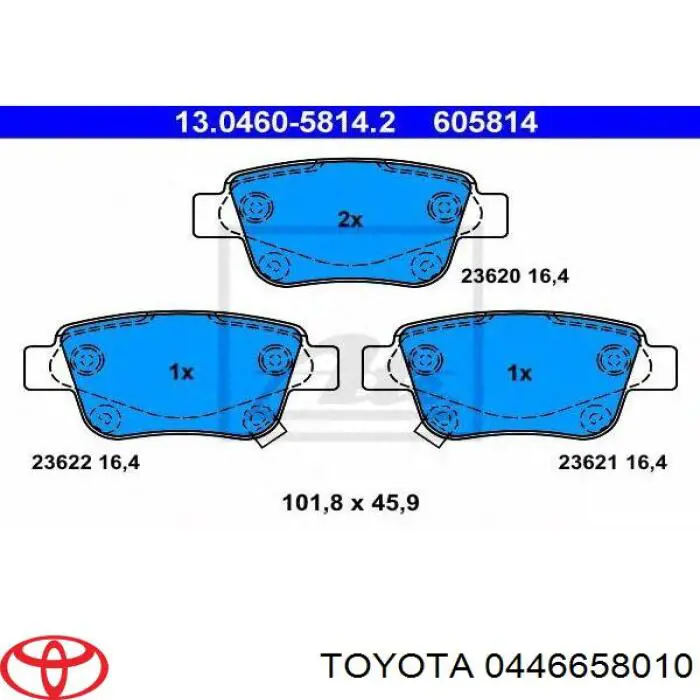 Comprar 0446658010 Toyota Pastillas de freno traseras