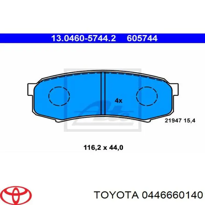 Pastillas traseras Toyota 0446660140