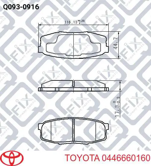 Comprar 0446660160 Toyota Pastillas de freno traseras