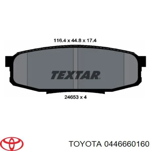 0446660160 Toyota pastillas de freno traseras