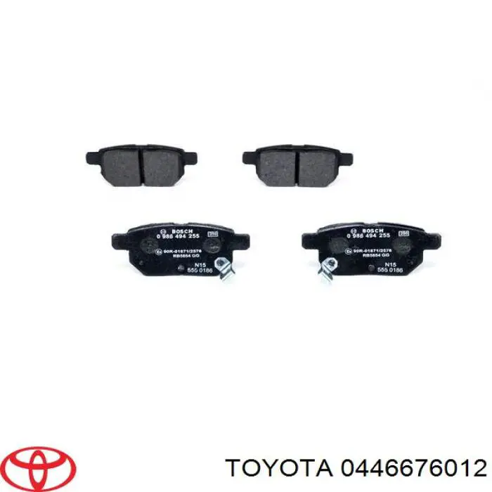 0446676012 Toyota pastillas de freno traseras