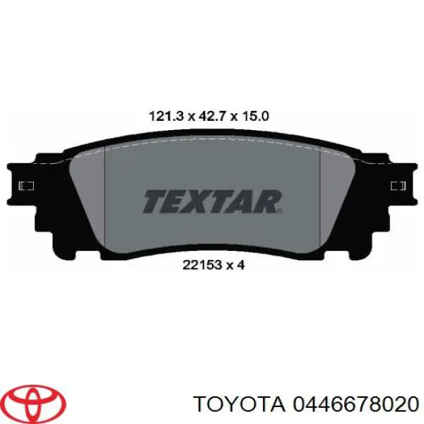 0446678020 Toyota pastillas de freno traseras