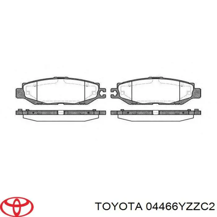 04466YZZC2 Toyota pastillas de freno traseras