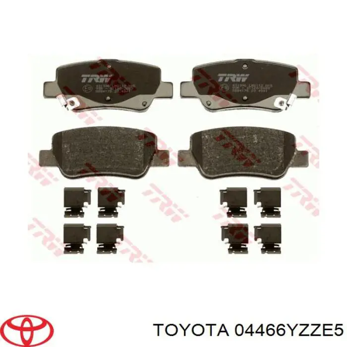 04466YZZE5 Toyota pastillas de freno traseras