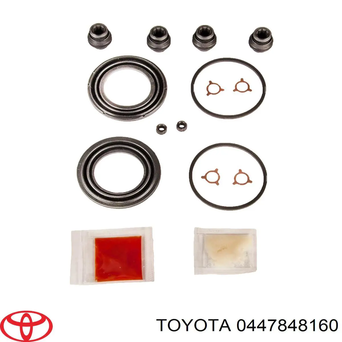 447848160 Toyota juego de reparación, pinza de freno delantero