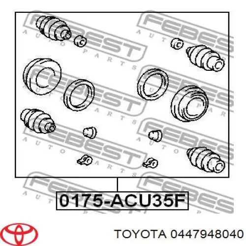 0447948040 Toyota juego de reparación, pinza de freno delantero