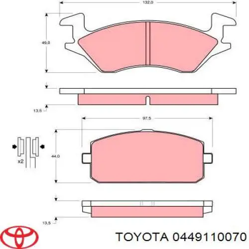 0449110070 Toyota pastillas de freno delanteras