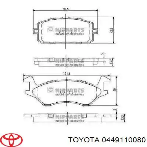 0449110080 Toyota pastillas de freno delanteras