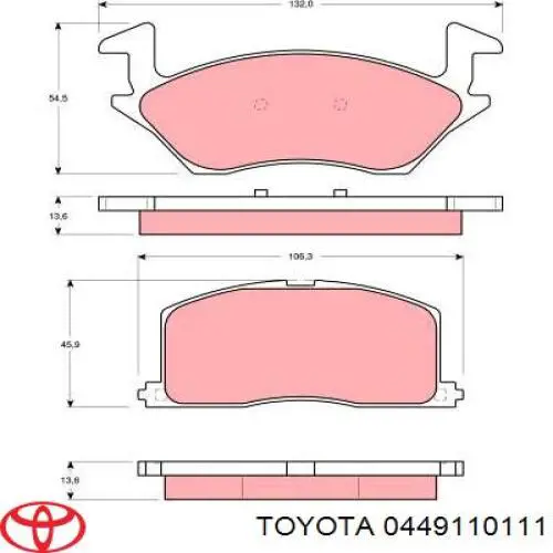 0449110111 Toyota pastillas de freno delanteras