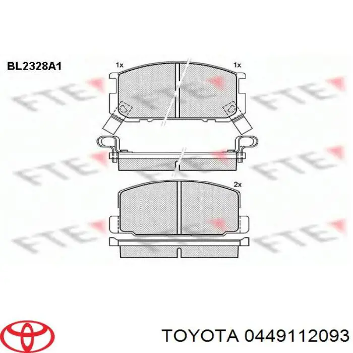 446512420 Toyota pastillas de freno delanteras