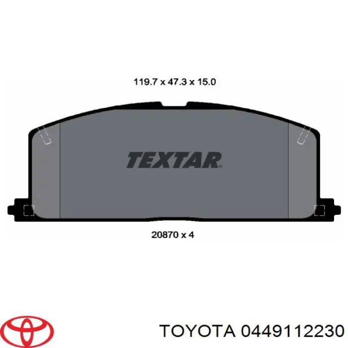 0449112230 Toyota pastillas de freno delanteras