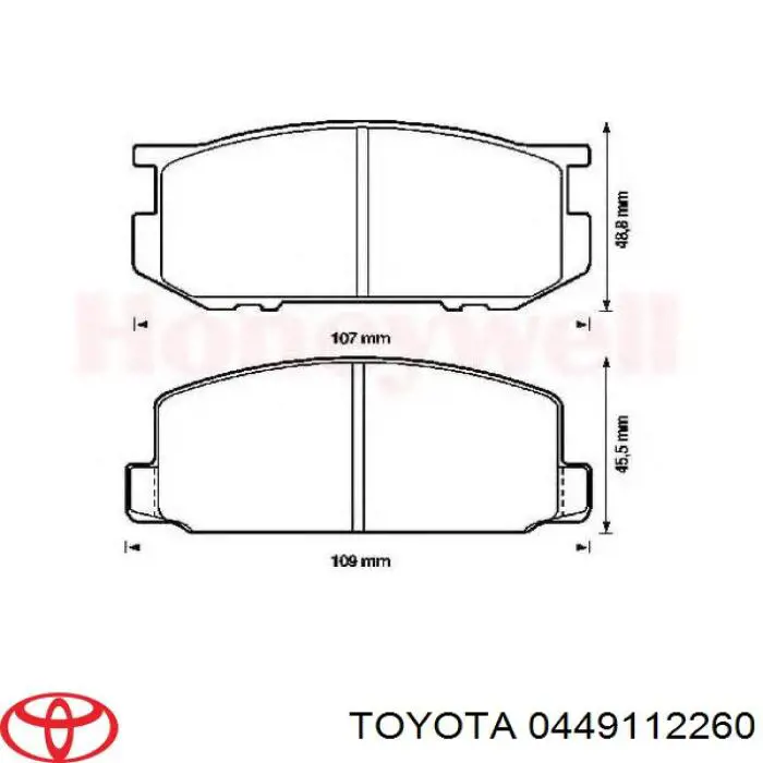Comprar 0449112260 Toyota Pastillas delanteras de freno