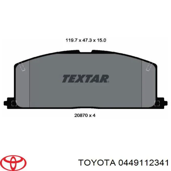 0449112341 Toyota pastillas de freno delanteras